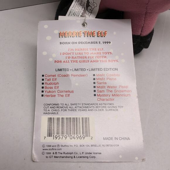 Lot of 4 Stuffins Rudolph Island Misfit Toys 1999 CVS Plush Ornament With Tags - Picture 7 of 16